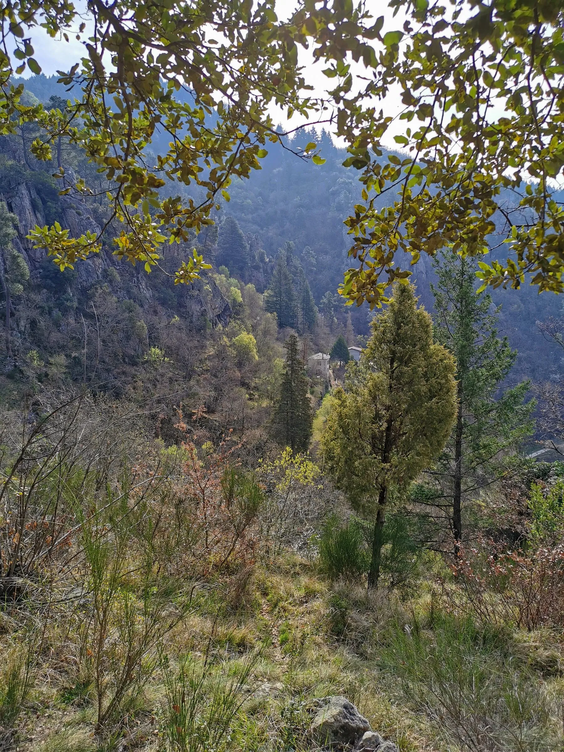 Les Cabanes vues depuis un sentier de randonnée